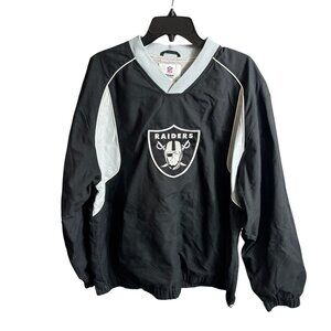 NFL Raiders Oversized Pullover Windbreaker Sweatshirt Size XL